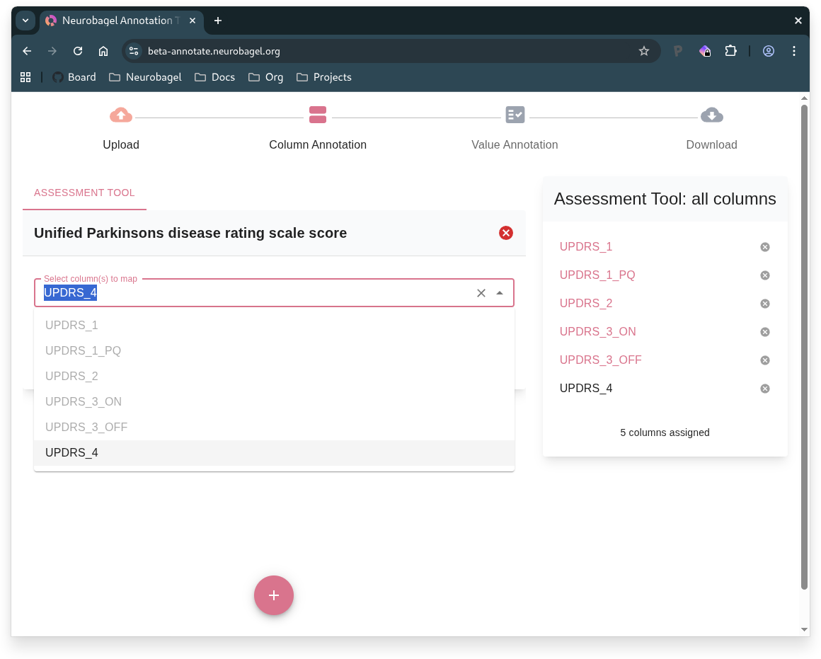 Annotation tool multi-column measures step screenshot
